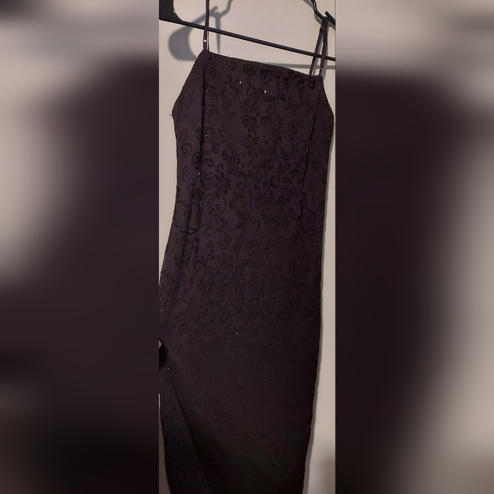 Vtg Y2K Sequin Floral Paisley Maxi Evening Dress Whimsigoth M Prom Formal Gala